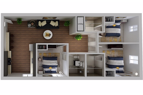 HH Eleanor At Walnut, 3 Bedroom (Photo 4)